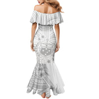 Samoa White Sunday Mermaid Dress Manuia le Aso Sa o Tamaiti Polynesian Plumeria - Wonder Print Shop