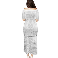 Samoa White Sunday Puletasi Manuia le Aso Sa o Tamaiti Polynesian Plumeria - Wonder Print Shop