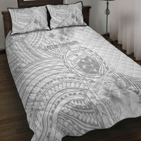 Samoa White Sunday Quilt Bed Set Manuia le Aso Sa o Tamaiti Polynesian Plumeria - Wonder Print Shop