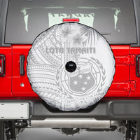 Samoa White Sunday Spare Tire Cover Manuia le Aso Sa o Tamaiti Polynesian Plumeria - Wonder Print Shop