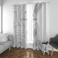 Samoa White Sunday Window Curtain Manuia le Aso Sa o Tamaiti Polynesian Plumeria - Wonder Print Shop