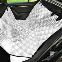 Personalised Samoa White Sunday Back Car Seat Cover Manuia le Aso Sa o Tamaiti Polynesian Plumeria - Wonder Print Shop