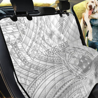 Personalised Samoa White Sunday Back Car Seat Cover Manuia le Aso Sa o Tamaiti Polynesian Plumeria - Wonder Print Shop