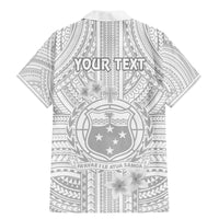 Personalised Samoa White Sunday Family Matching Mermaid Dress and Hawaiian Shirt Manuia le Aso Sa o Tamaiti Polynesian Plumeria - Wonder Print Shop