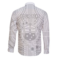 Personalised Samoa White Sunday Family Matching Short Sleeve Bodycon Dress and Hawaiian Shirt Manuia le Aso Sa o Tamaiti Polynesian Plumeria - Wonder Print Shop