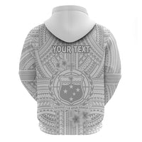 Personalised Samoa White Sunday Hoodie Manuia le Aso Sa o Tamaiti Polynesian Plumeria - Wonder Print Shop