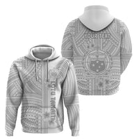 Personalised Samoa White Sunday Hoodie Manuia le Aso Sa o Tamaiti Polynesian Plumeria - Wonder Print Shop