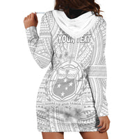 Personalised Samoa White Sunday Hoodie Dress Manuia le Aso Sa o Tamaiti Polynesian Plumeria - Wonder Print Shop