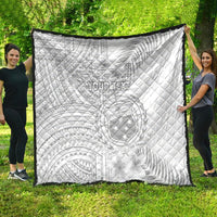 Personalised Samoa White Sunday Quilt Manuia le Aso Sa o Tamaiti Polynesian Plumeria - Wonder Print Shop