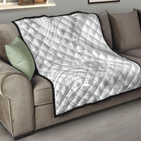 Personalised Samoa White Sunday Quilt Manuia le Aso Sa o Tamaiti Polynesian Plumeria - Wonder Print Shop