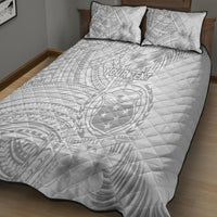 Personalised Samoa White Sunday Quilt Bed Set Manuia le Aso Sa o Tamaiti Polynesian Plumeria - Wonder Print Shop