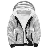 Personalised Samoa White Sunday Sherpa Hoodie Manuia le Aso Sa o Tamaiti Polynesian Plumeria - Wonder Print Shop