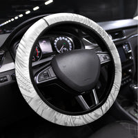 Samoa White Sunday Steering Wheel Cover Manuia le Aso Sa o Tamaiti Polynesian Plumeria - Wonder Print Shop