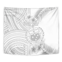 Personalised Samoa White Sunday Tapestry Manuia le Aso Sa o Tamaiti Polynesian Plumeria - Wonder Print Shop