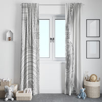 Personalised Samoa White Sunday Window Curtain Manuia le Aso Sa o Tamaiti Polynesian Plumeria - Wonder Print Shop