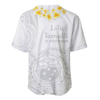 Samoa White Sunday Baseball Jersey Lotu Tamaiti 2023 With Coat Of Arms - Wonder Print Shop