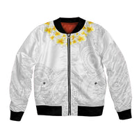 Samoa White Sunday Bomber Jacket Lotu Tamaiti 2023 With Coat Of Arms - Wonder Print Shop
