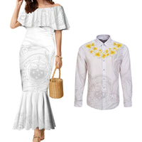samoa-white-sunday-couples-matching-mermaid-dress-and-long-sleeve-button-shirts-lotu-tamaiti-2023-with-coat-of-arms