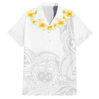 Samoa White Sunday Hawaiian Shirt Lotu Tamaiti 2023 With Coat Of Arms - Wonder Print Shop