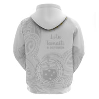 Samoa White Sunday Hoodie Lotu Tamaiti 2023 With Coat Of Arms - Wonder Print Shop