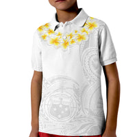 Samoa White Sunday Kid Polo Shirt Lotu Tamaiti 2023 With Coat Of Arms - Wonder Print Shop