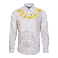 Samoa White Sunday Long Sleeve Button Shirt Lotu Tamaiti 2023 With Coat Of Arms - Wonder Print Shop