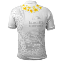 Samoa White Sunday Polo Shirt Lotu Tamaiti 2023 With Coat Of Arms - Wonder Print Shop