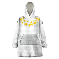 Samoa White Sunday Wearable Blanket Hoodie Lotu Tamaiti 2023 With Coat Of Arms - Wonder Print Shop