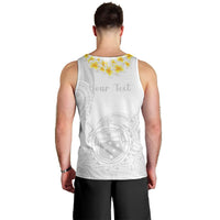 Personalised Samoa White Sunday Men Tank Top Lotu Tamaiti 2023 With Coat Of Arms - Wonder Print Shop