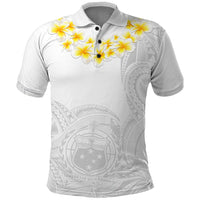 Personalised Samoa White Sunday Polo Shirt Lotu Tamaiti 2023 With Coat Of Arms - Wonder Print Shop