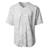 Polynesia White Sunday Baseball Jersey Polynesian Pattern With Tropical Flowers - Wonder Print Shop