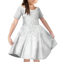 Polynesia White Sunday Family Matching Summer Maxi Dress and Hawaiian Shirt Polynesian Pattern With Tropical Flowers - Wonder Print Shop