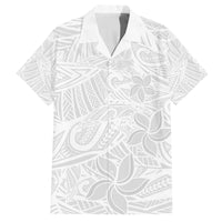 Polynesia White Sunday Family Matching Tank Maxi Dress and Hawaiian Shirt Polynesian Pattern With Tropical Flowers - Wonder Print Shop