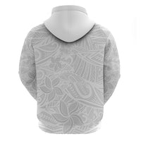 Polynesia White Sunday Hoodie Polynesian Pattern With Tropical Flowers - Wonder Print Shop