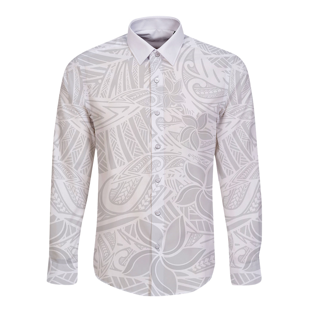 polynesia-white-sunday-long-sleeve-button-shirt-polynesian-pattern-with-tropical-flowers