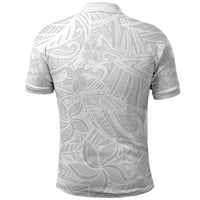Polynesia White Sunday Polo Shirt Polynesian Pattern With Tropical Flowers - Wonder Print Shop