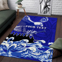 Personalised American Samoa Fautasi Race Area Rug Eagle With Polynesian Pattern - Wonder Print Shop