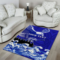 Personalised American Samoa Fautasi Race Area Rug Eagle With Polynesian Pattern - Wonder Print Shop