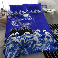 Personalised American Samoa Fautasi Race Bedding Set Eagle With Polynesian Pattern - Wonder Print Shop