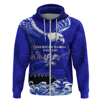 Personalised American Samoa Fautasi Race Hoodie Eagle With Polynesian Pattern - Wonder Print Shop