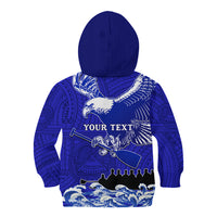 Personalised American Samoa Fautasi Race Kid Hoodie Eagle With Polynesian Pattern - Wonder Print Shop