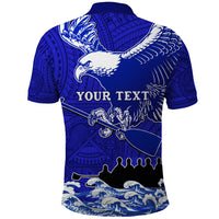Personalised American Samoa Fautasi Race Polo Shirt Eagle With Polynesian Pattern - Wonder Print Shop