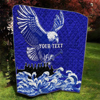 Personalised American Samoa Fautasi Race Quilt Eagle With Polynesian Pattern - Wonder Print Shop