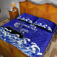 Personalised American Samoa Fautasi Race Quilt Bed Set Eagle With Polynesian Pattern - Wonder Print Shop