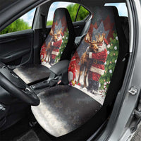 Christmas Canada Car Seat Cover Merry Moose-Mas Santa Hugging A Moose - Wonder Print Shop