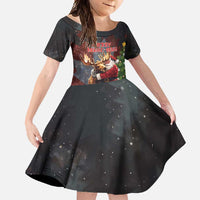 Christmas Canada Family Matching Tank Maxi Dress and Hawaiian Shirt Merry Moose-Mas Santa Hugging A Moose - Wonder Print Shop