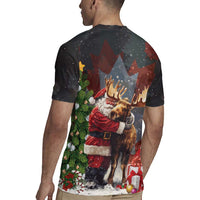 Christmas Canada Rugby Jersey Merry Moose-Mas Santa Hugging A Moose - Wonder Print Shop