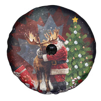 Christmas Canada Spare Tire Cover Merry Moose-Mas Santa Hugging A Moose - Wonder Print Shop