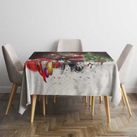 Christmas Canada Tablecloth Merry Moose-Mas Santa Hugging A Moose - Wonder Print Shop