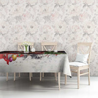 Christmas Canada Tablecloth Merry Moose-Mas Santa Hugging A Moose - Wonder Print Shop